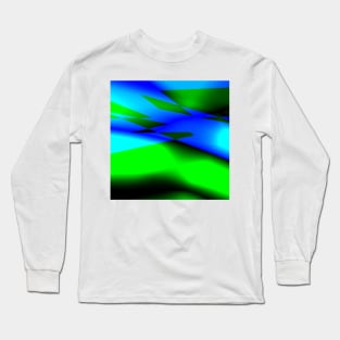 Blue green black abstract art Long Sleeve T-Shirt